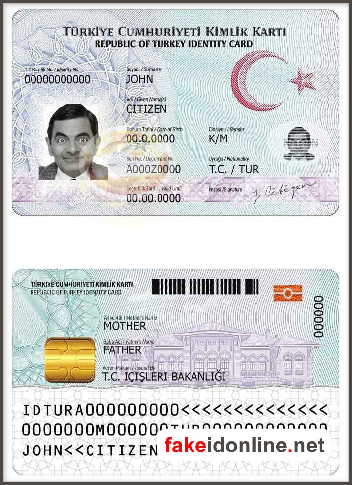 Turkey ID Card Template PSD